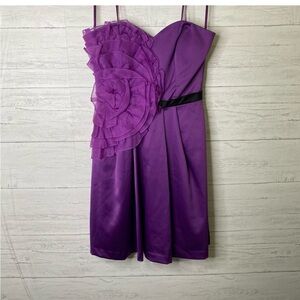 🌈 max & Cleo strapless satin mini cocktail dress